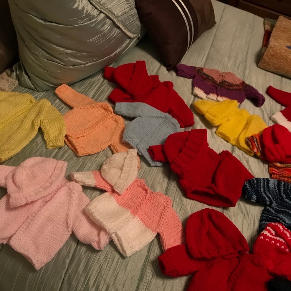 Sweaters and caps for American Girl doll
